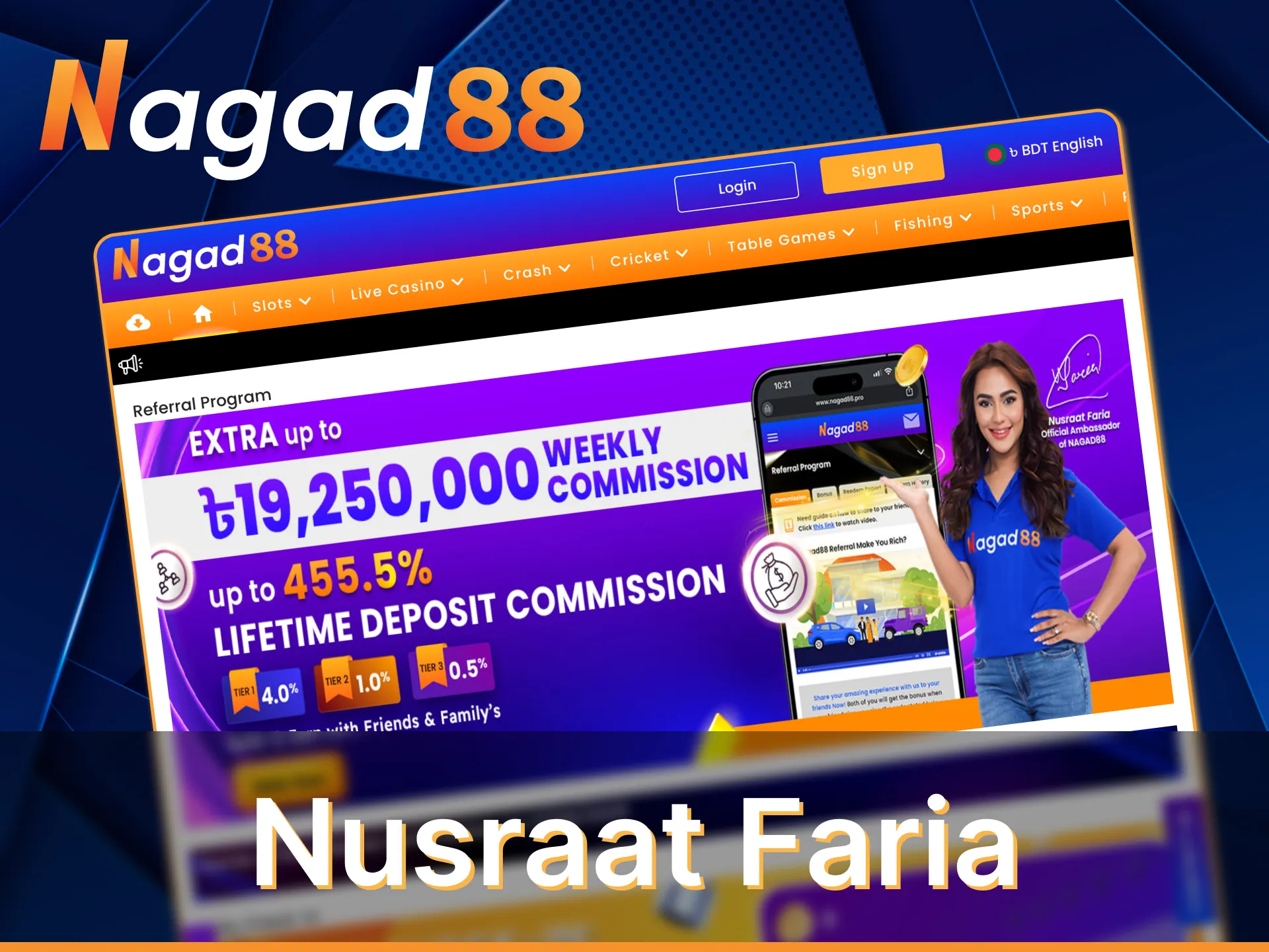 Nusraat Faria is an official ambassador of Nagad88.