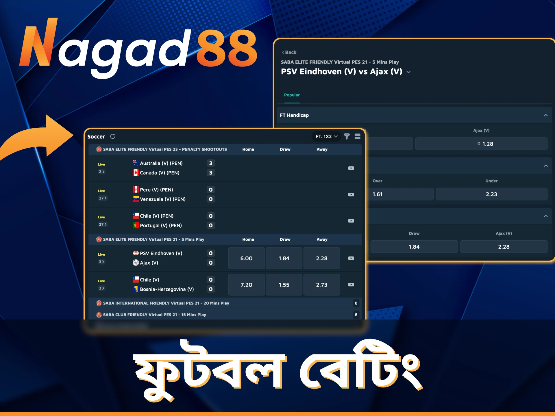 Nagad88-এ ফুটবলের উপর বাজি ধরুন।