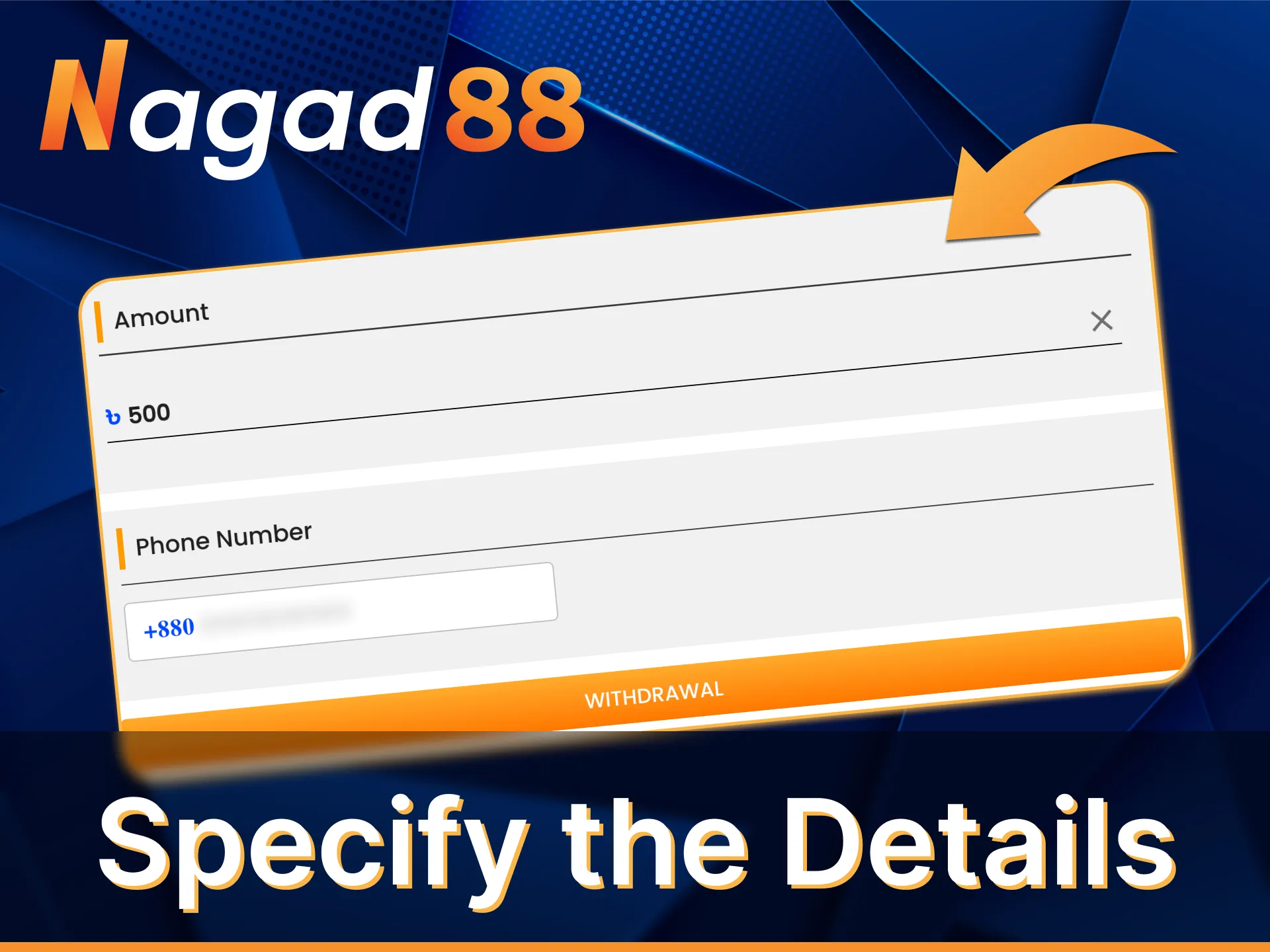 Fill in the payment details in Nagad88 payment systems.